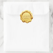 Gouden waszegelmonogram trouw sticker (Tas)