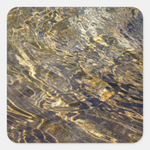 Gouden Water 2 van de Fontein Vierkante Sticker