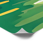 Gouden waterval schilderij met rotsachtige omgevin poster (Hoek)