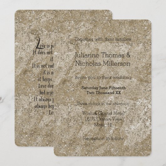 Gouden Waterverf Abstracte liefde is patiëntbruilo Kaart (Voorkant / Achterkant)