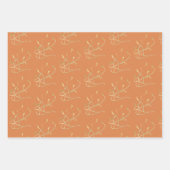 Gouden Waterverf bladeren en bessen geassorteerd Inpakpapier Vel (Voorkant)