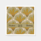 Gouden waterverf bloemen met text servetten (Voorkant)