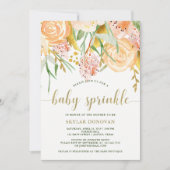 Gouden Waterverf Bloemen op Wit | Baby-strooi Kaart (Voorkant)