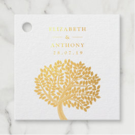 Gouden Waterverf Boom Bruiloft Bedankjes Labels