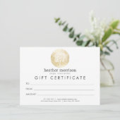 Gouden Waterverf Boom Yoga en Wellness Gift Kaart (Staand voorkant)