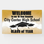 Gouden Waterverf Border Class Reunion Welkom Spandoek (Horizontaal)