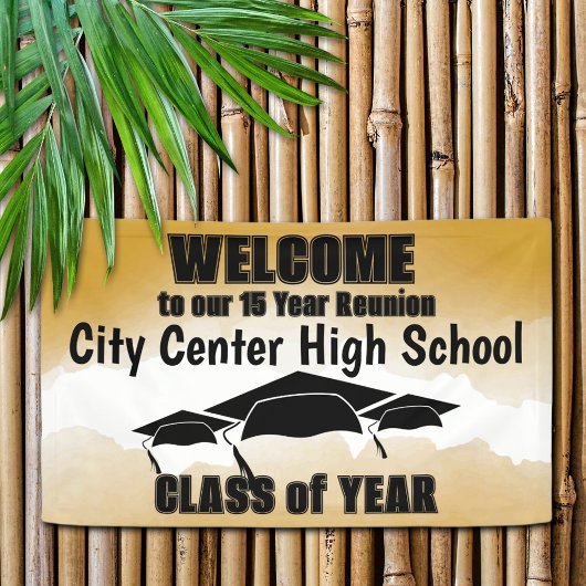 Gouden Waterverf Border Class Reunion Welkom Spandoek