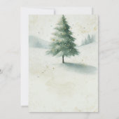  Gouden Waterverf Christmas Pine Tree Party Kaart (Achterkant)