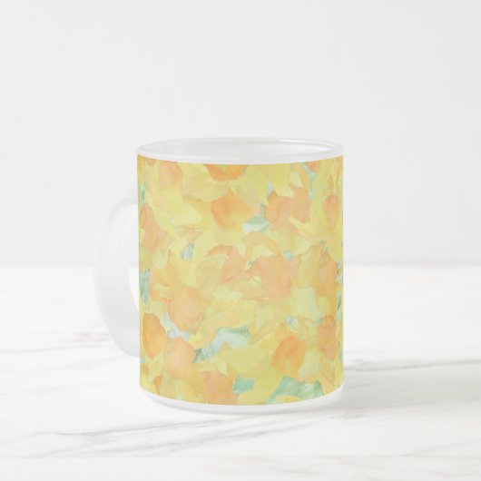  gouden Waterverf Daffodils Matglas Koffiemok (Voorkant links)