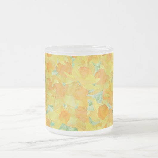  gouden Waterverf Daffodils Matglas Koffiemok (Center)