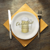 Gouden Waterverf Eenvoudig Oktoberfest Bier 7" Papieren Bordje