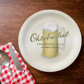 Gouden Waterverf Eenvoudig Oktoberfest Bier 9" Papieren Bordje