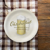 Gouden Waterverf Eenvoudig Oktoberfest Bier 9" Papieren Bordje