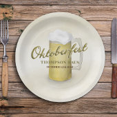 Gouden Waterverf Eenvoudig Oktoberfest Bier 9" Papieren Bordje