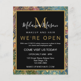 Gouden waterverf en nevel mandala flyer