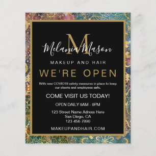 Gouden waterverf en nevel mandala flyer