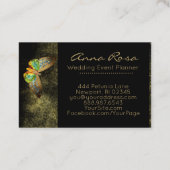 *~* Gouden Waterverf Glitter vergulde vlinder Visitekaartje (Achterkant)