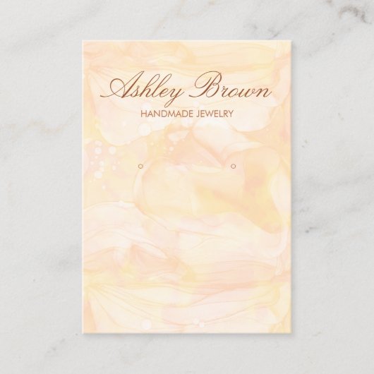 Gouden Waterverf Handgemaakte Sieraden Oorbel Disp Visitekaartje (Voorkant)