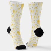 Gouden Waterverf Harten & Glitter Glans Patroon Sokken (Gebogen)