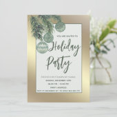 Gouden waterverf kerstballen kerstfeest kaart (Staand voorkant)