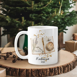 Gouden waterverf koffieliefhebber journaal cadeau koffiemok