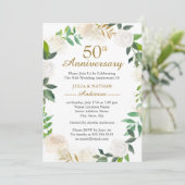 Gouden waterverf krans 50ste huwelijksverjaardag kaart (Staand voorkant)