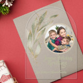 Gouden Waterverf laat vrolijke vakantie acryl Kaar Acryl Uitnodigingen