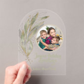 Gouden Waterverf laat vrolijke vakantie acryl Kaar Acryl Uitnodigingen (Insitu (Draagbaar))