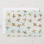 Gouden Waterverf libellen baby shower Kaart (Achterkant)