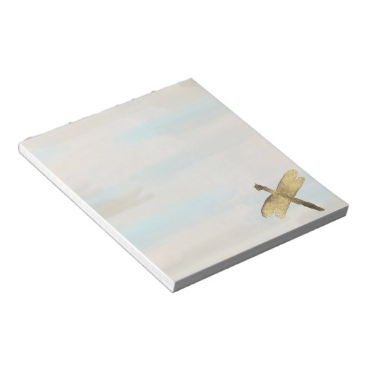 Gouden Waterverf libellen Notitieblok (Schuin)