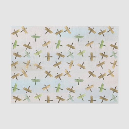 Gouden Waterverf libellen Tissuepapier (Voorkant)