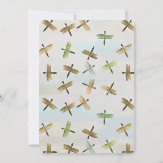 Gouden Waterverf libellen vrijgezellenfeest Kaart (Achterkant)