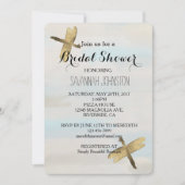 Gouden Waterverf libellen vrijgezellenfeest Kaart (Voorkant)