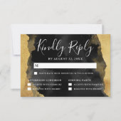 Gouden Waterverf Mitzvah RSVP Reageer Kaart (Voorkant)