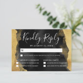 Gouden Waterverf Mitzvah RSVP Reageer Kaart (Staand voorkant)