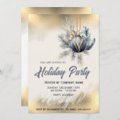 Gouden waterverf ornament bedrijf kerstfeest kaart (Voorkant / Achterkant)