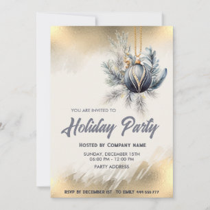 Gouden waterverf ornament bedrijf kerstfeest kaart