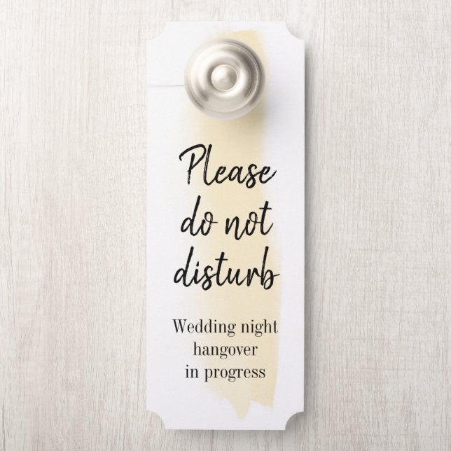 Gouden Waterverf penseelstreek niet storen Deurhanger (Op knop)