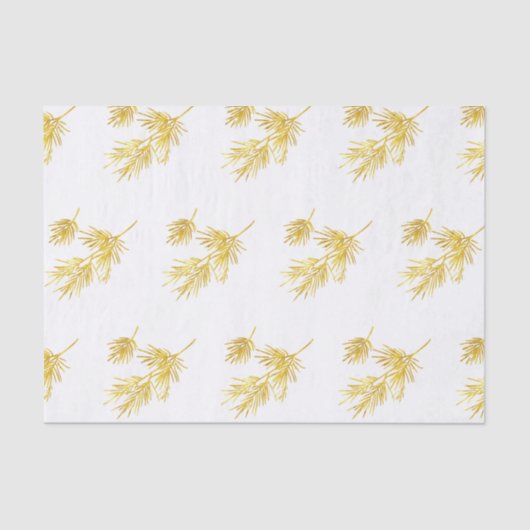 Gouden Waterverf Pijnnaalden Patroon Tissuepapier (Voorkant)
