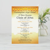 Gouden Waterverf Reünie 3-daagse Sjabloon uitnodig Kaart (Staand voorkant)