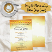 Gouden Waterverf Reünie 3-daagse Sjabloon uitnodig Kaart