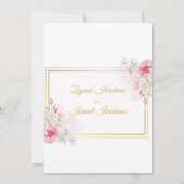 Gouden Waterverf Roze Bloemen Islamitische Moslim  Kaart (Achterkant)