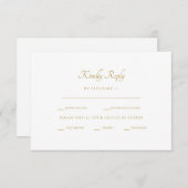 Gouden Waterverf Stem Witte Diner Opties RSVP (Voorkant / Achterkant)