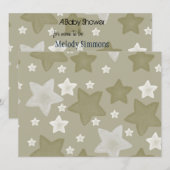 Gouden Waterverf Sterren baby shower Kaart (Voorkant / Achterkant)