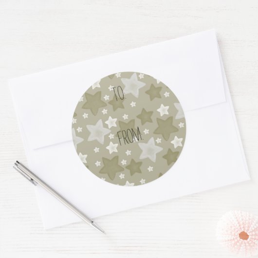 Gouden Waterverf sterren cadeau Label (Envelop)