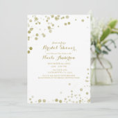 Gouden Waterverf Stippen Modern Clean Vrijgezellen Kaart (Staand voorkant)