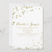 Gouden Waterverf Stippen Modern Clean Wedding Kaart (Voorkant)