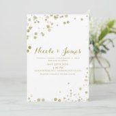 Gouden Waterverf Stippen Modern Clean Wedding Kaart (Staand voorkant)