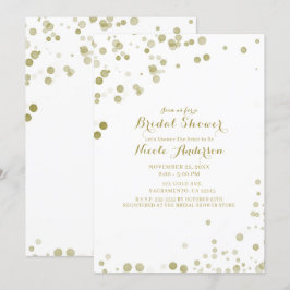 Gouden waterverf stippen moderne schone bruidsdouc kaart