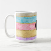 Gouden Waterverf Strepen Monogram Koffiemok (Links)